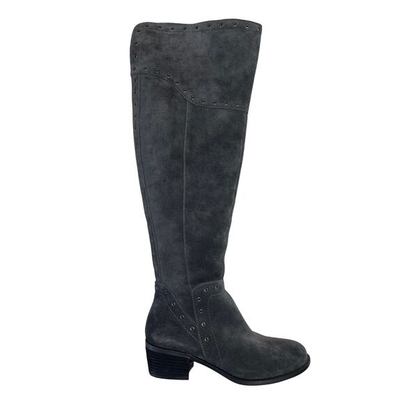 Vince Camuto NEW Suede Leather Over The Knee Boots Sz 8 Wide Shaft Gray - Picture 3 of 8